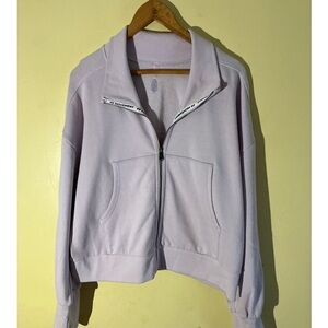 Free People Lavender Zip-Up Sweatshirt